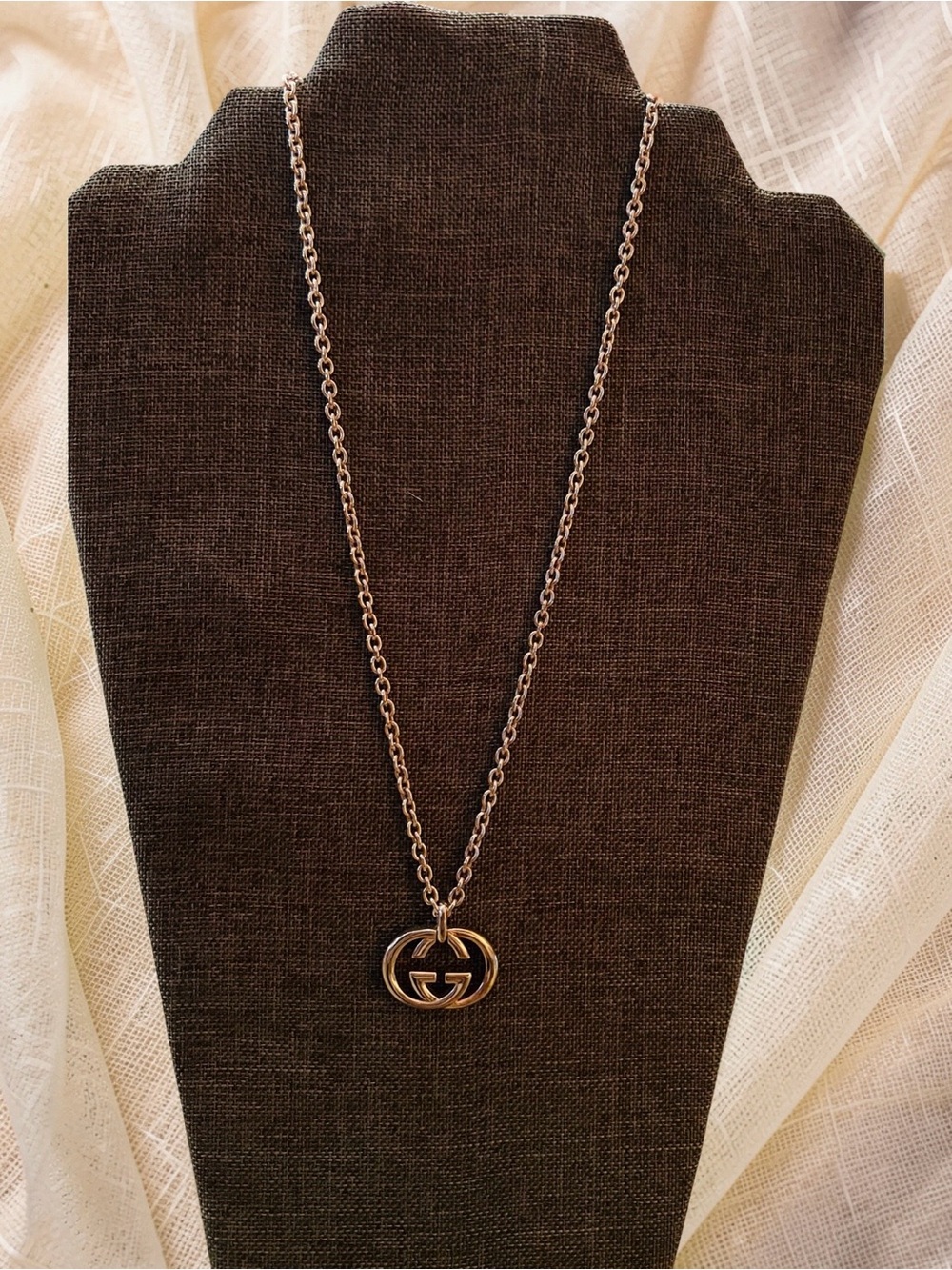 Gucci Silver Double G Pendant Necklace